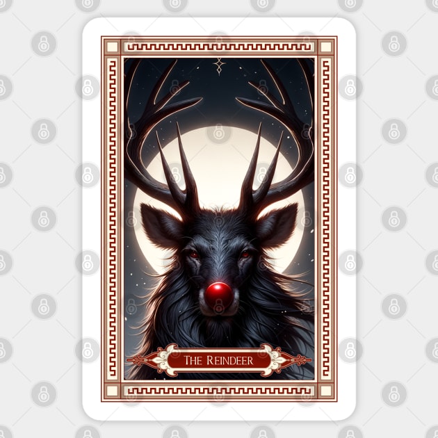 The Reindeer Tarot Card Sticker by HolidayBug
